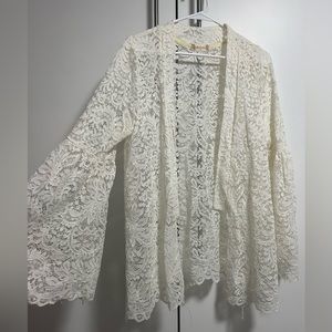 Altar’d State Size M Sheer Lace Cardigan with Bell Sleeves
